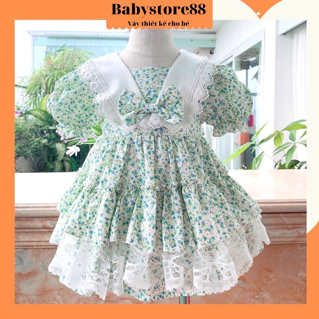 Đầm cho bé gái sơ sinh, 0,1,2,3,4,5,6,7,8 tuổi Babystore88, Váy bé gái công chúa hàng thiết kế V42