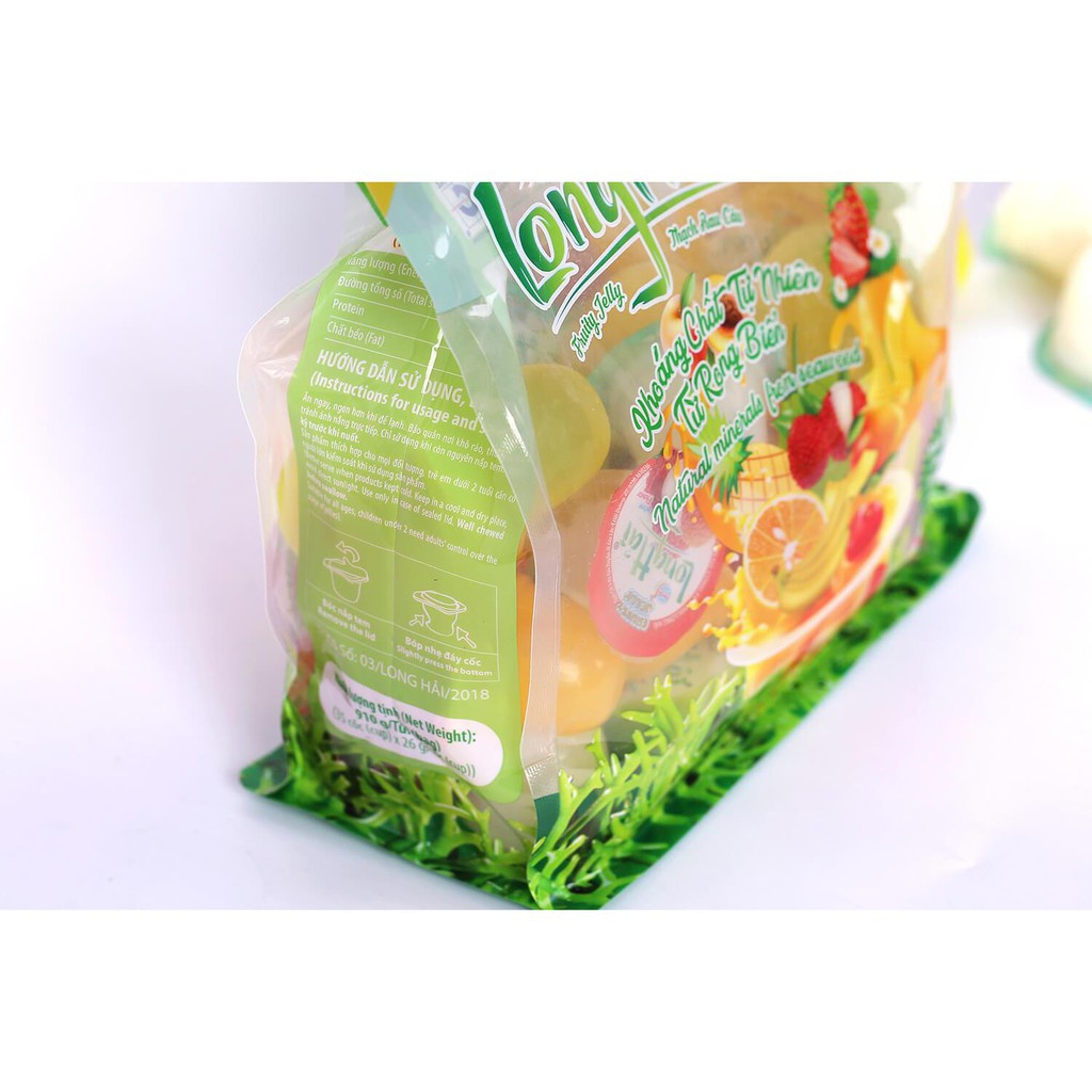 Thạch Rau Câu Trái Cây Long Hải Gói 416g-910g