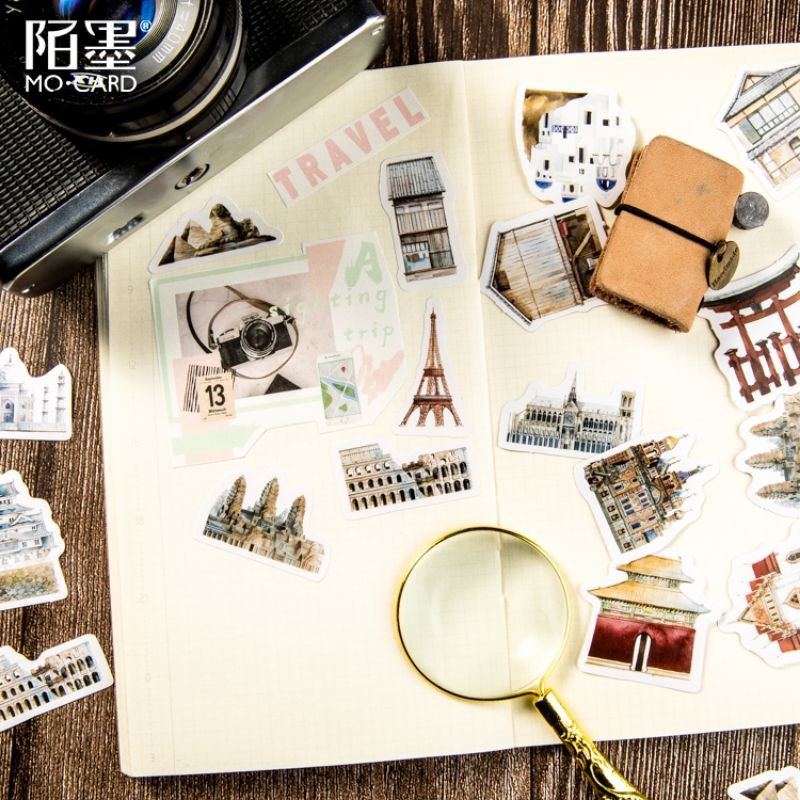 Set 45 sticker hình công trình