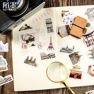 Set 45 sticker hình công trình