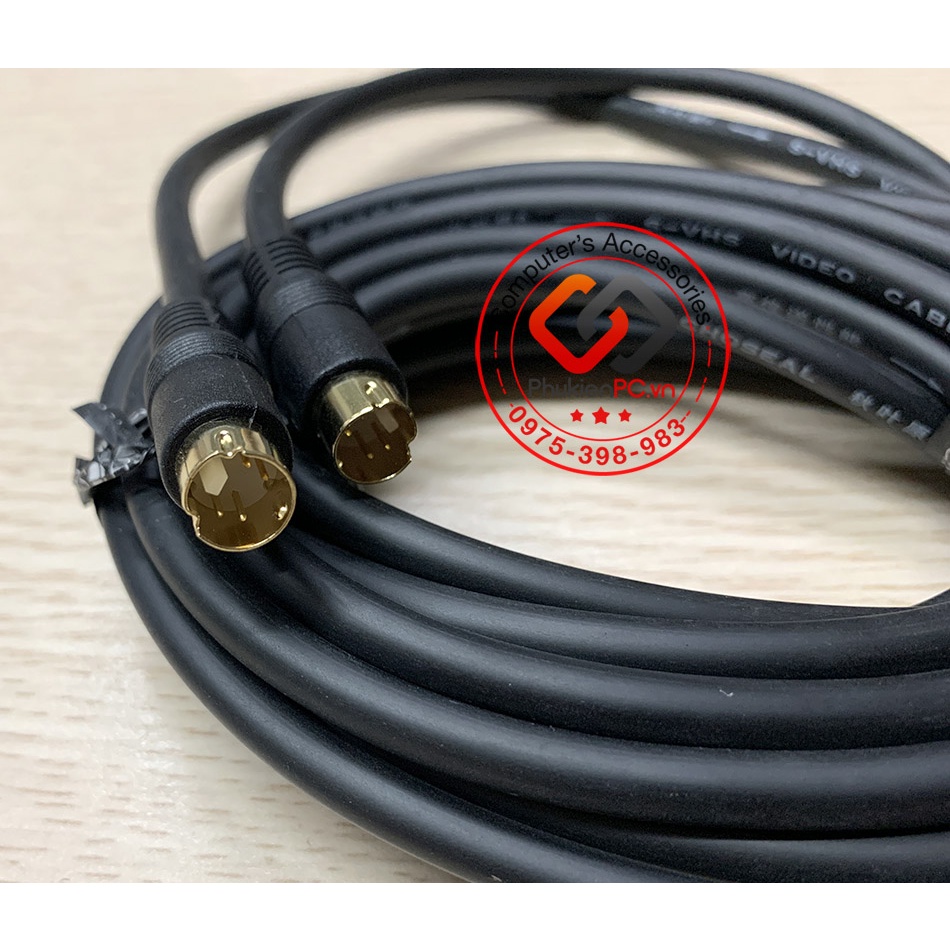 Dây cáp S-Video to S-video dài 5M (đầu tròn, 4 chân cắm) chuyên dùng truyền hình ảnh máy siêu âm, nội soi y tế