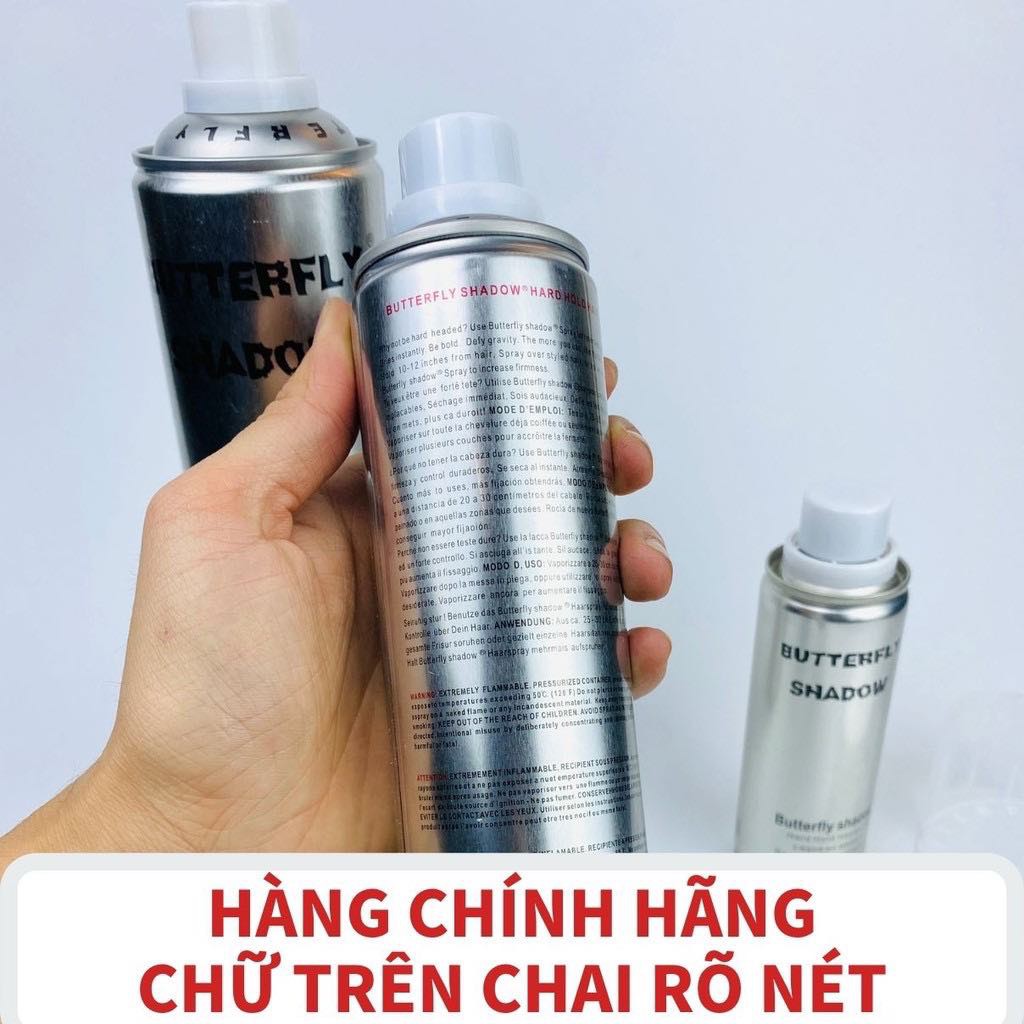 Gôm xịt tóc  nam nữ siêu cứngBUTTERFLY SHADOW 600ml Chuẩn Salon hàng loại 1