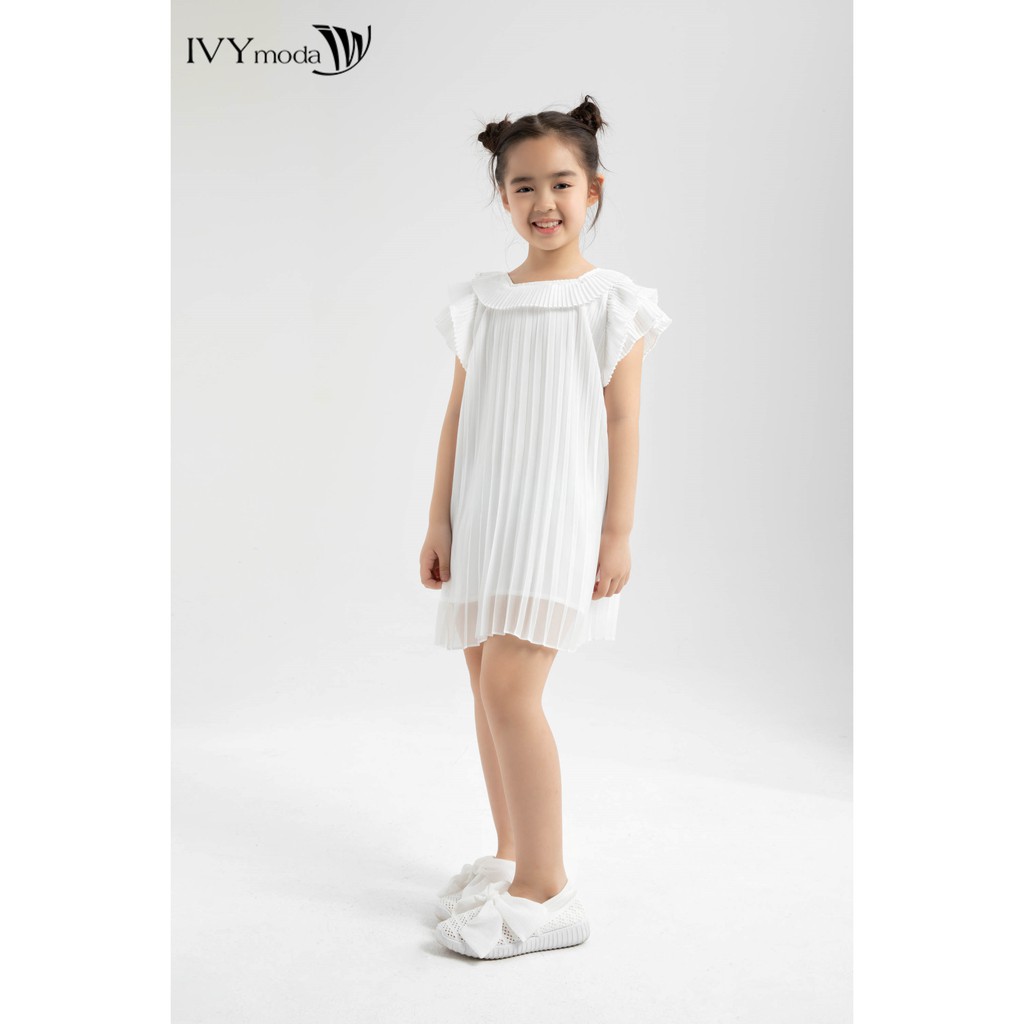 Đầm voan xếp ly bé gái IVY moda MS 48G1246