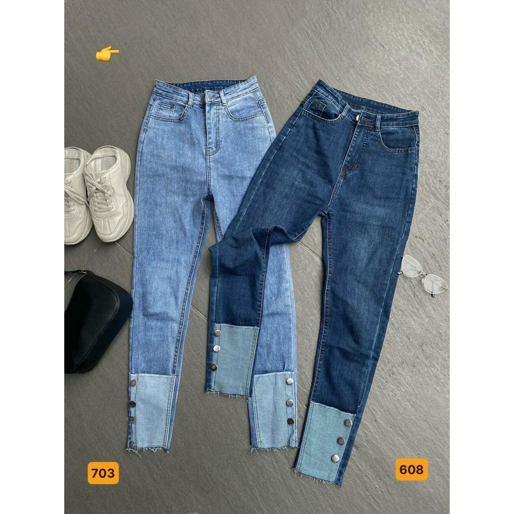 Quần jean nữ lưng đẹp dáng ôm chất jean cotton cao cấp co giãn mặc tôn dáng Ms703