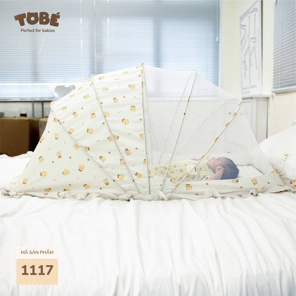 Màn Chụp Gấp Gọn TOBÉ Chất Liệu Vải Cao Cấp Cùng Lưới 3D Mềm Mại Thoáng Khí Khung Sườn Cứng Cáp, An Toàn Cho Bé