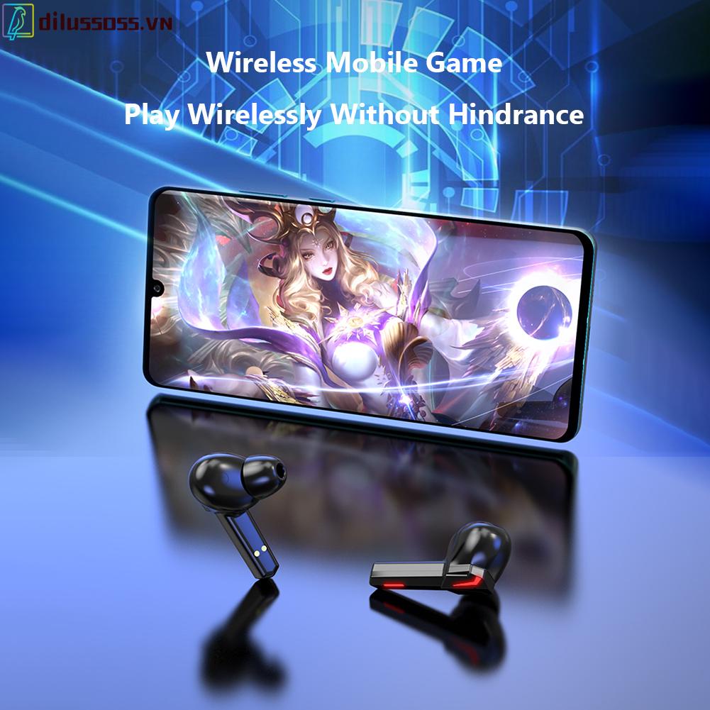 Tai nghe không dây nhét tai KS06 Bluetooth 5.0 âm thanh nổi độ trễ thấp có hộp sạc