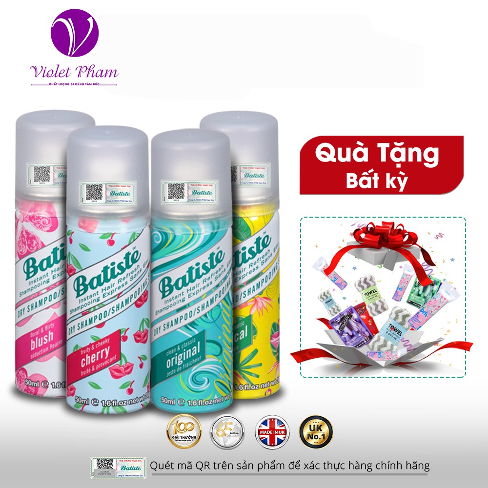 Dầu Gội Khô Batiste 50ml Size Nhỏ Tiện Dụng