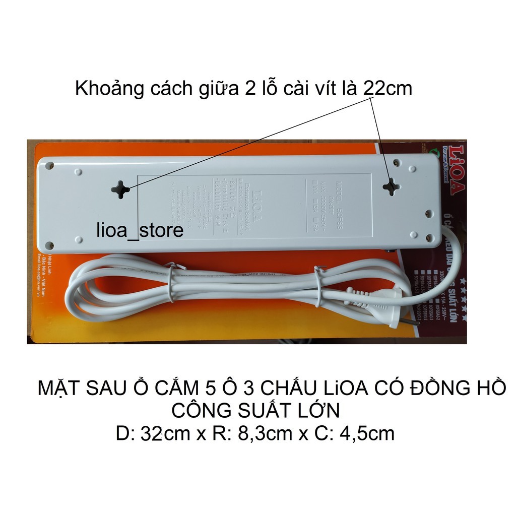 Ổ CẮM HI - END LiOA 5 OFSSA2.5 - CÓ ĐỒNG HỒ W.