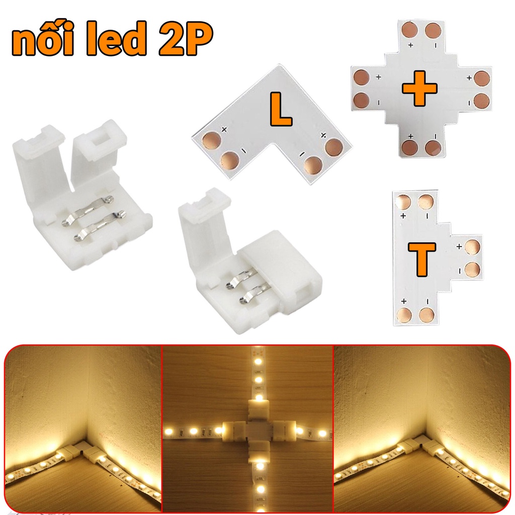 Đầu nối Led 2pin 8mm | 2pin 10mm, kẹp nối nhanh dây đèn led 2 pin 5050 3825