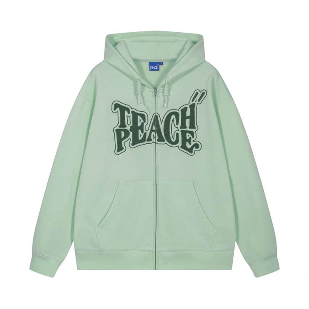 Áo khoác nỉ bông TEACH hoodie zip unisex nam nữ