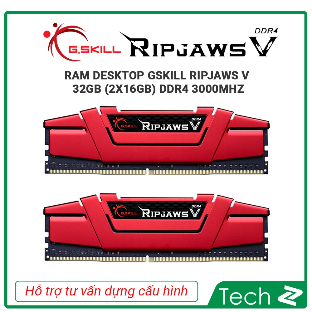 Ram Desktop Gskill RIPJAWS V 32GB (2x16GB) DDR4 3000Mhz