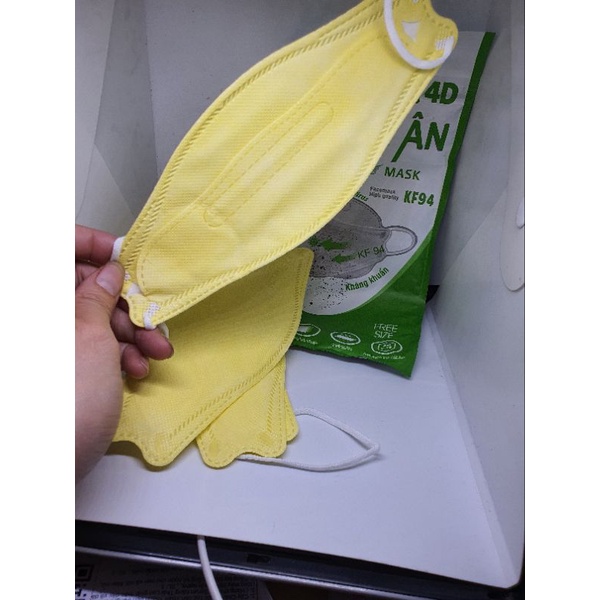 Khẩu trang y tế 4D Mask KF94 màu VÀNG (gói 10 cái)