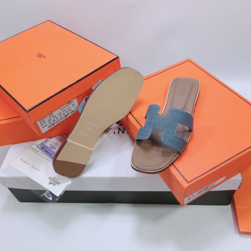 B(ẢNH THẬT) Dép Hm Quai Vải Denim Da Mềm Êm Fullbox Xốp Mút Bill Túi Cao Cấp LOẠI 1