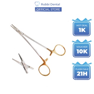 Kìm kẹp kim khâu chuôi mạ vàng thép Đức