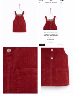 Yếm nhung bé gái Zara