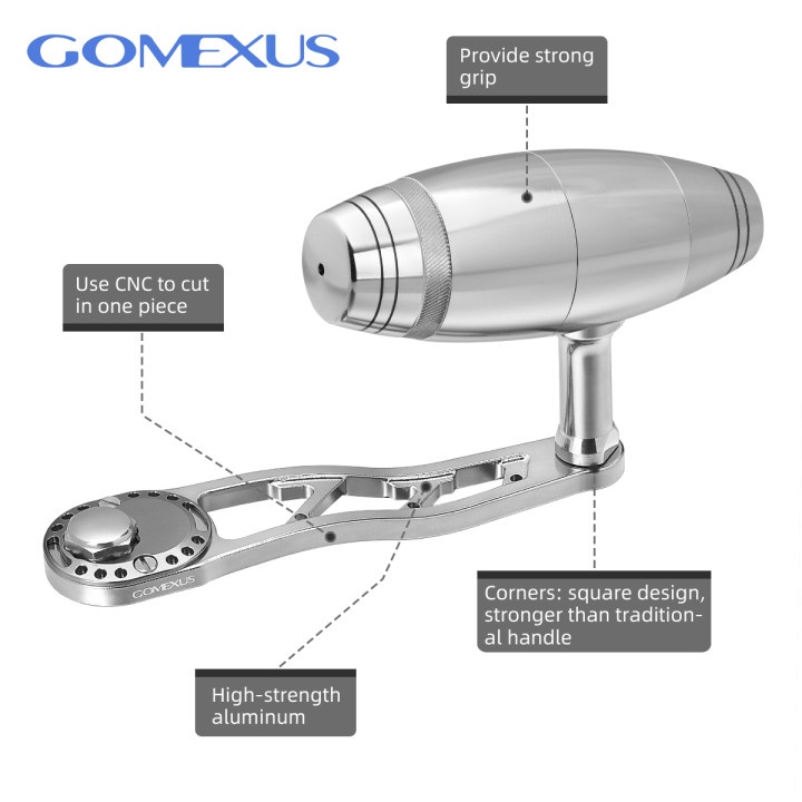 Gomexus Power Handle for SHIMANO Ocea Jigger DAIWA Saltiga 300 400 Okuma Round Baitcasting Reels LM- T-bar