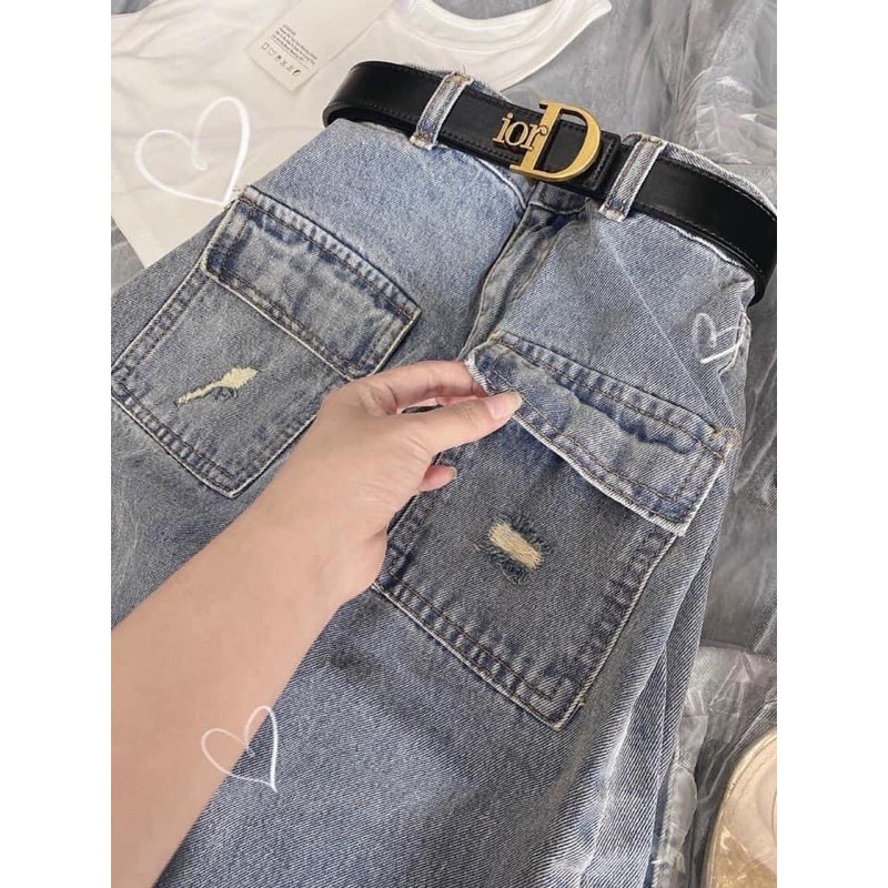 Chân váy jean xẻ rách | BigBuy360 - bigbuy360.vn