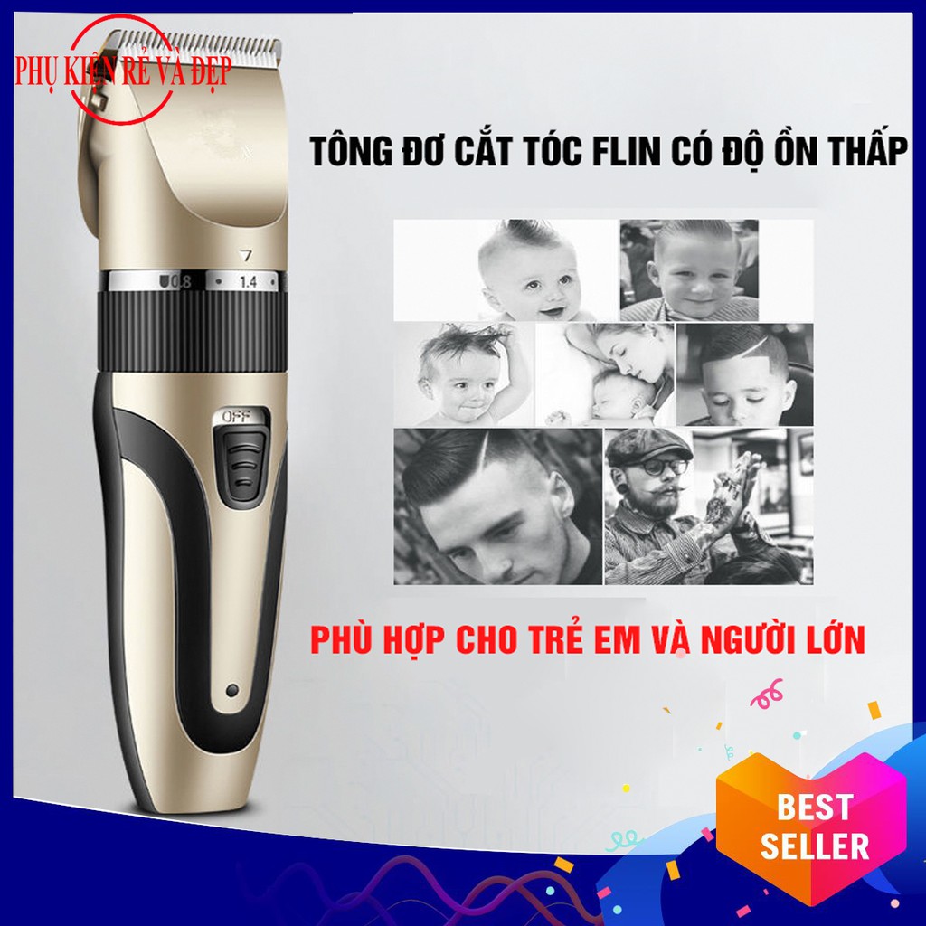 [GIÁ RẺ] Tông đơ cắt tóc FLIN giảm tiếng ồn phù hợp cho người lớn và trẻ em