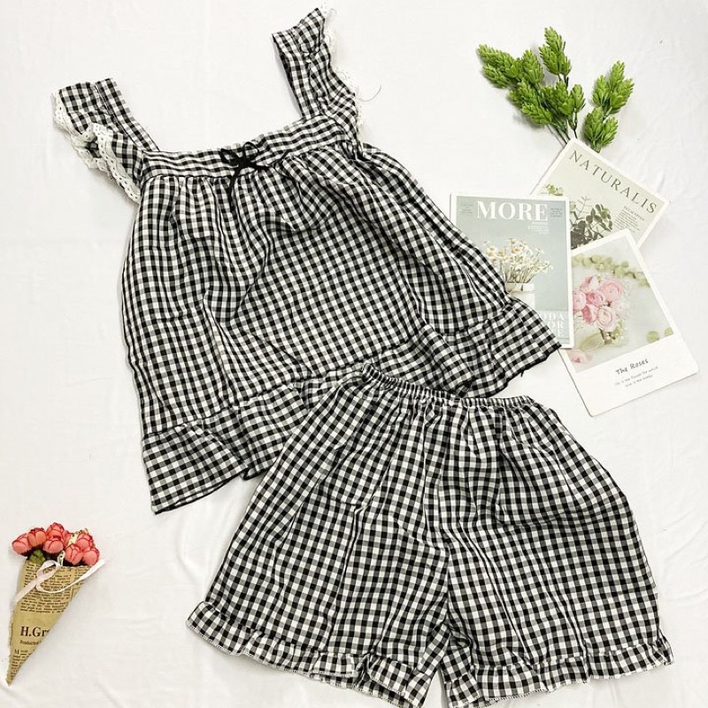 Đồ bộ mặc nhà freesize từ 40-45kg , đồ bộ cho nữ, cho bé gái lớn vải mềm - B05