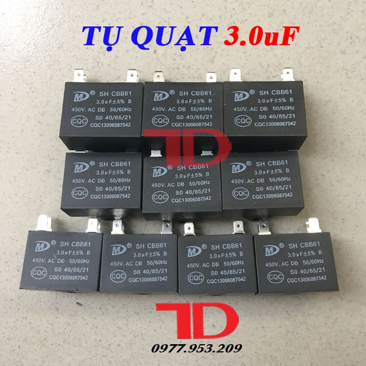 Combo 10 tụ quạt 3.0uF, CAPA quạt 3.0