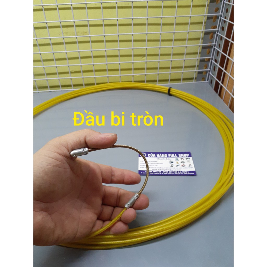 Dây mồi luồn ống bằng cáp phủ nhựa 4.0mm đầu bi tròn 15m