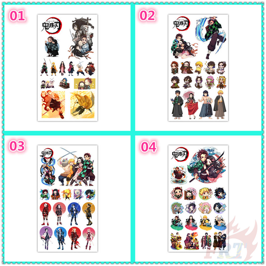 Tờ dán hình xăm tạm thời mini không thấm nước họa tiết Demon Slayer dễ thương