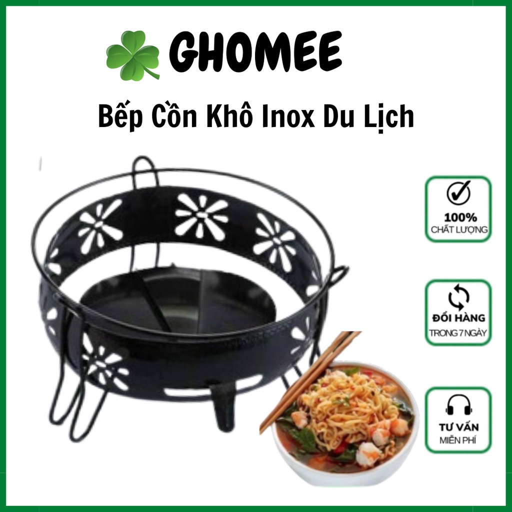 Bếp Cồn Khô Inox Mini Du Lịch, Dùng Để Ăn Lẩu