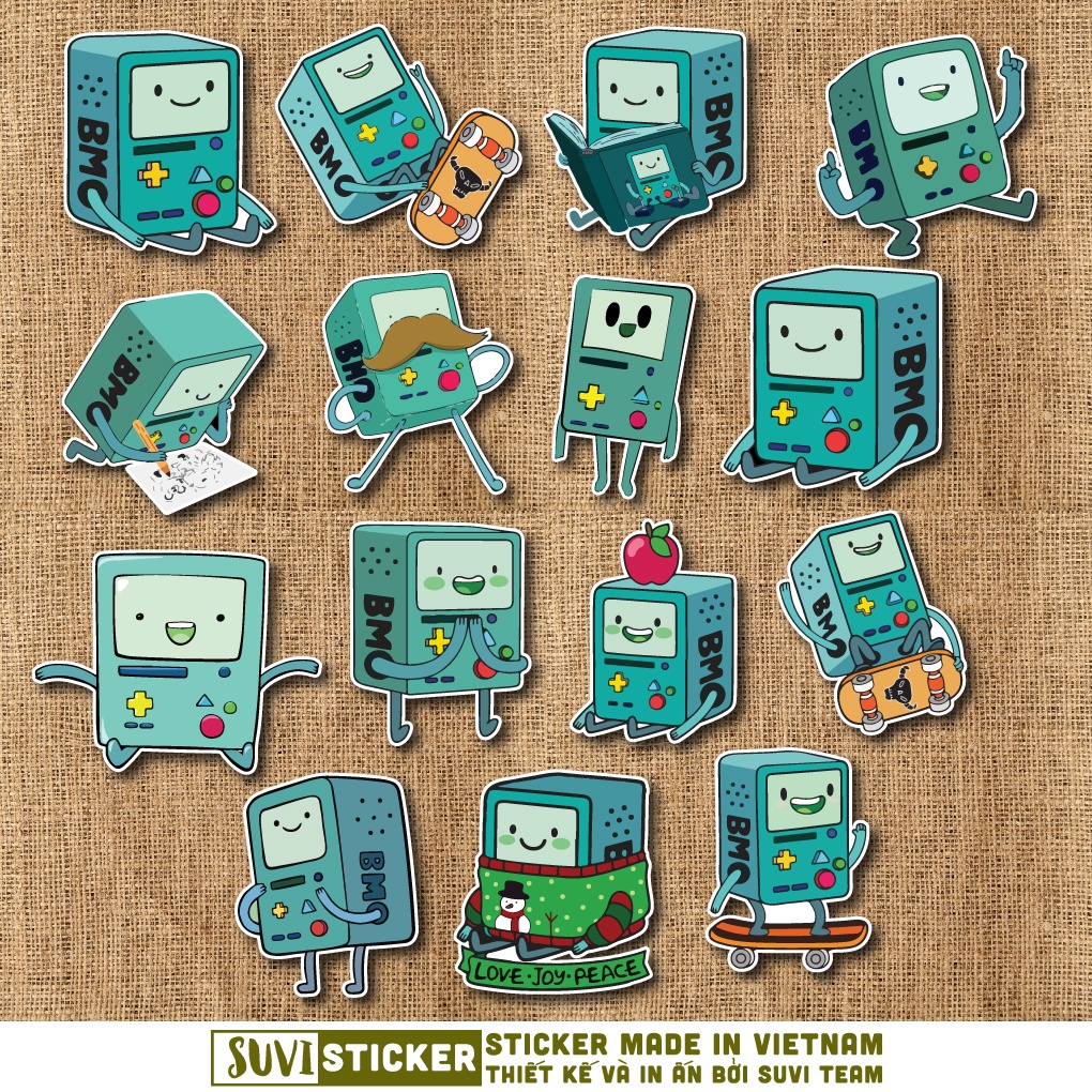50 Sticker BMO chống nước sticker dán mũ bảo hiểm, laptop, điện thoại, đàn guitar, vali. MSP: SV51