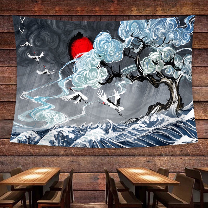 Tranh vải treo tường phong cách Ukiyo-e Nhật Bản 150*130cm