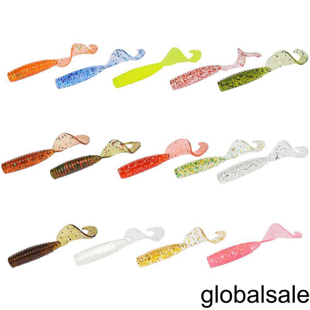 [GLOBAL] 12pcs/set Fishing Lure 45mm 1 2g Grub Artificial Panfish Crappie Trout Crankbait Soft Bait Fishing Lure Worm