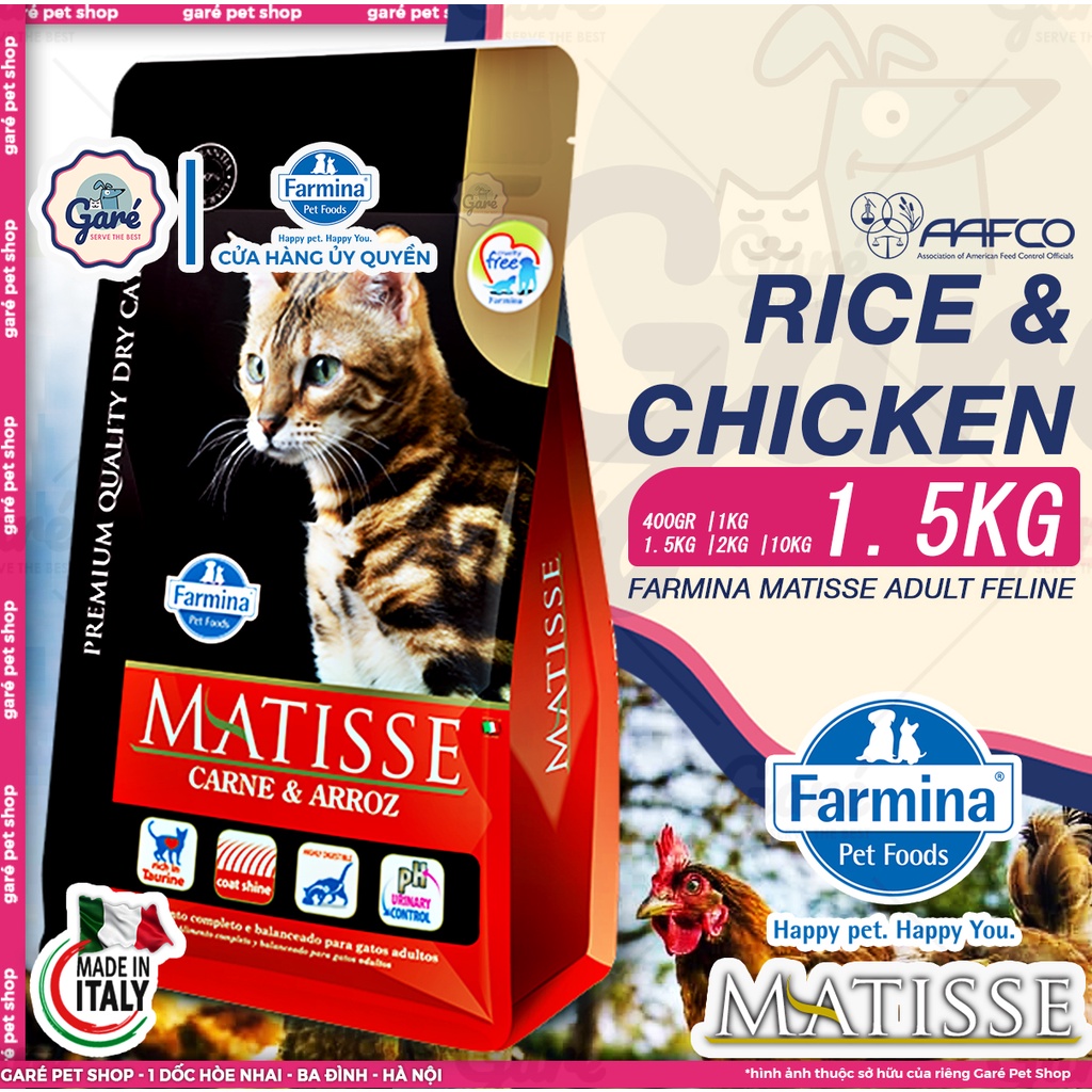 1.5kg - Hạt Matisse Kitten, Indoor dành cho Mèo con dưới 12 tháng tuổi và Mèo trưởng thành từ Ý Farmina Made in Italia