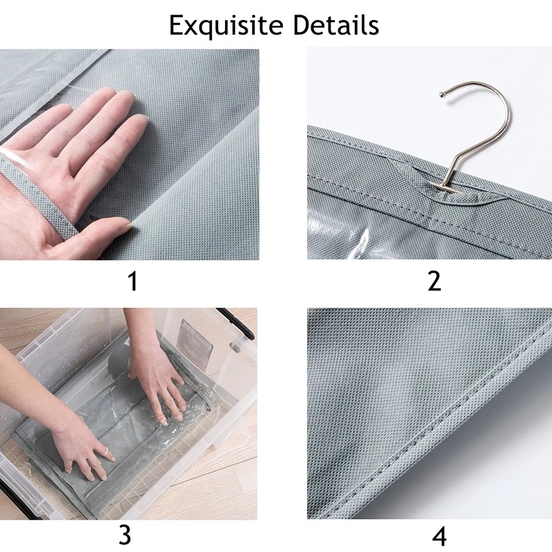 1 Túi Treo 3 Tầng Xếp Gọn Sức Chứa Lớn 6 Ngăn Màu Trong Suốt Đựng Túi Xách