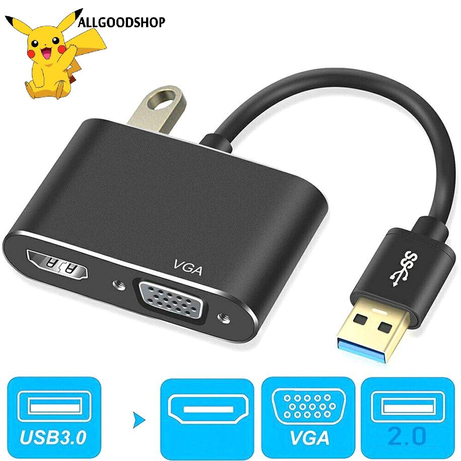 Cáp chuyển đổi USB sang HDMI VGA 4K độ phân giải cao