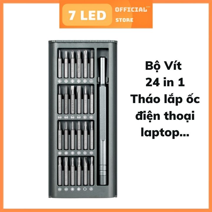 Bộ Tua Vít Đa năng Nam Châm 24 in 1 Dùng Sửa Chữa Điện Thoại, LapTop, Kính, Máy Ảnh