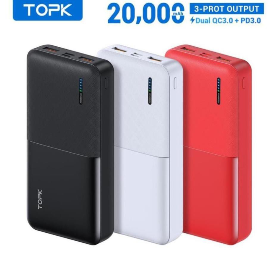 Pin Dự Phòng TOPK I2009Q Sạc Nhanh 2 Cổng USB PD3.0 QC3.0 20000mAh Cho Xiaomi Samsung IPhone TPHCM