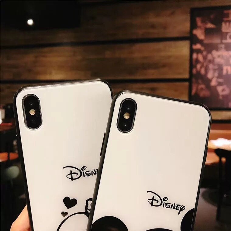 Ốp Điện Thoại Mặt Kính In Hình Chuột Mickey Cho Iphone 12 11pro Se2 Xs Max Xr I6 I7 I8 Plus