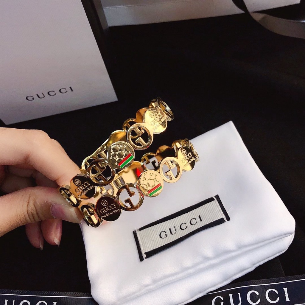 Vòng đeo tay Gucci bằng thép titan phong cách Hàn Quốc thanh lịch cho nữ