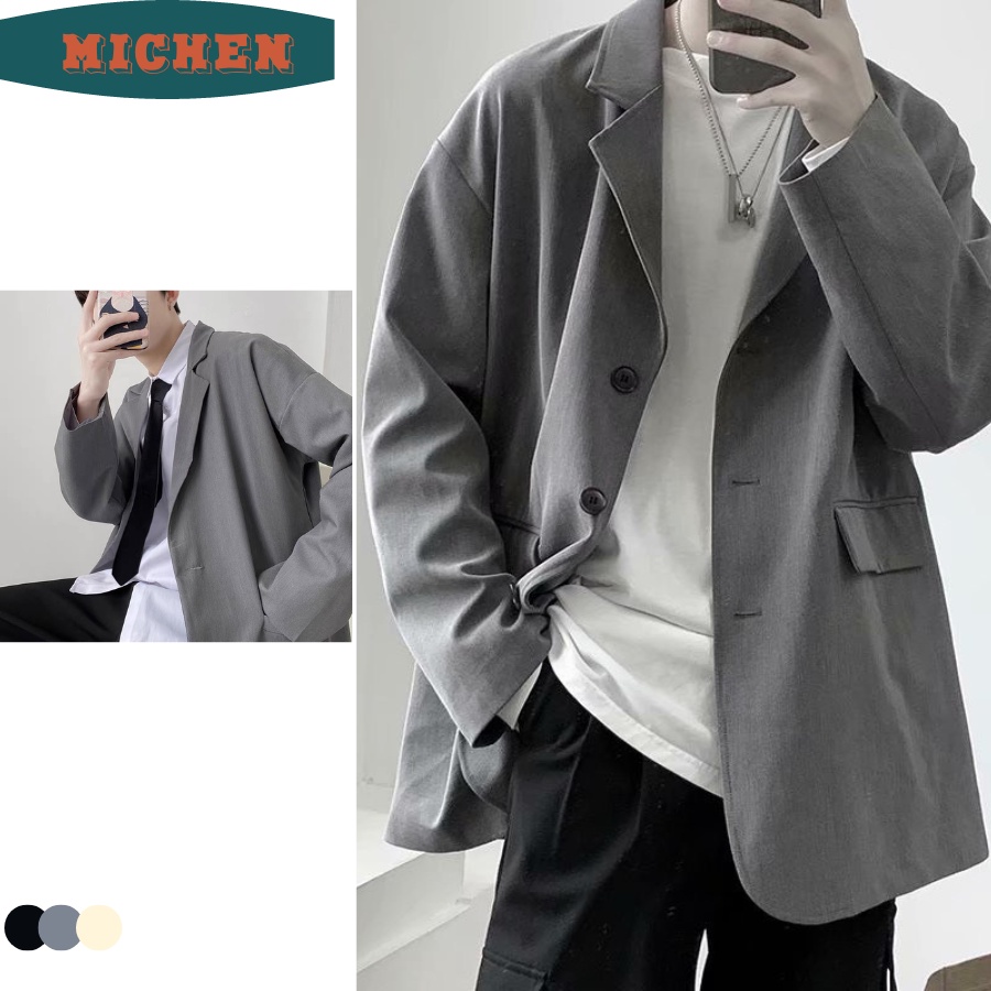 Áo khoác blazer nam-nữ Michen form rộng Áo nam dày dặn ấm áp phong cách Hàn quốc. | BigBuy360 - bigbuy360.vn