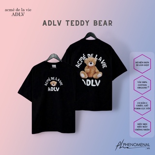 Áo Thun Tay Lỡ Unisex ADLV Gấu Teddy Bear Chuẩn 100% Cotton 2 Chiều Dày Cao Cấp Oversized Form Rộng