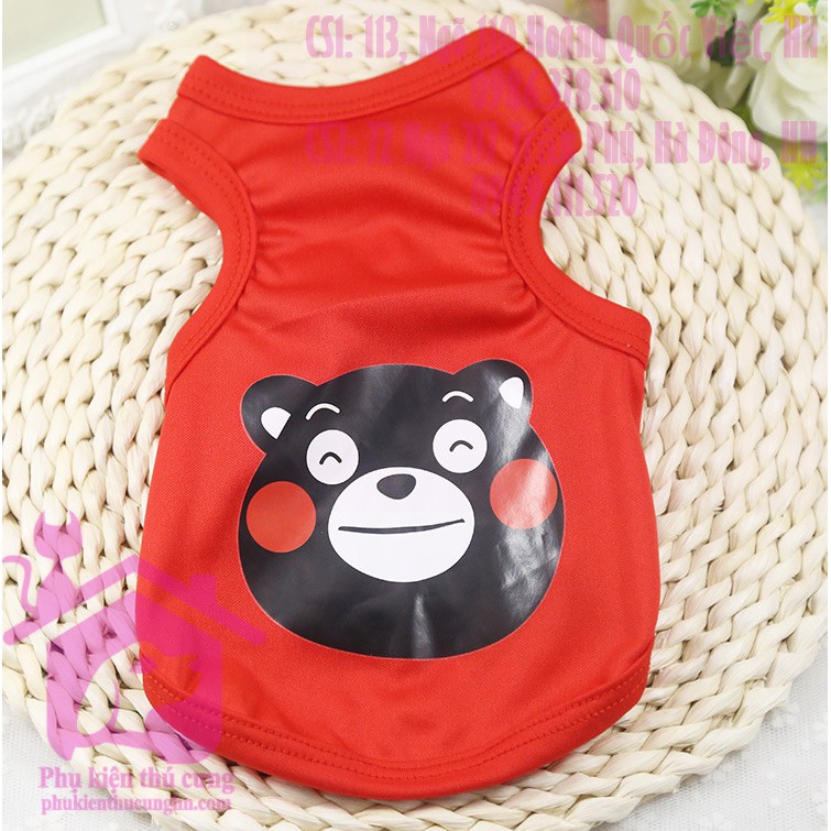Áo cho chó mèo ba lỗ mùa hè in hình cute dành cho thú cưng
