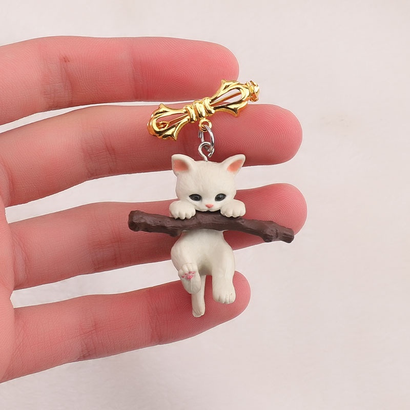 Huy Hiệu Cài Áo Hình Mèo Ôm Nhau Hoạt Hình Dễ Thương