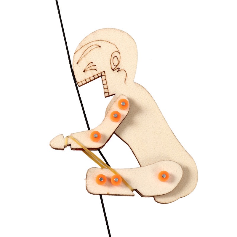 Bộ lắp ghép robot leo dây bằng gỗ cho học sinh mầm non tiểu học theo phương pháp giáo dục stem steam.
