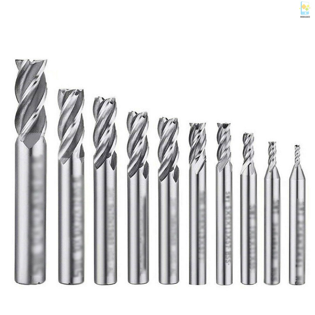 10 Mũi khoan thép dạng thẳng 4-flute tốc độ cao dành cho máy phay thép nhôm