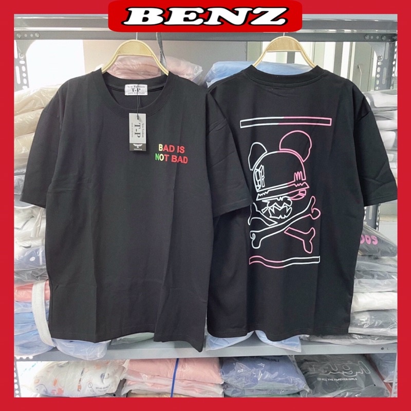Áo thun tay lỡ phông Unisex nam nữ chất liệu Cotton form rộng in hình hoạ tiết hình đầu lâu BAD IS NOT BAD BZ 1090