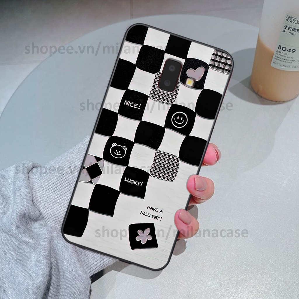 Ốp Samsung J6 2018 / J6 Plus / J6+ in hình caro trái tim siêu đẹp, siêu nét đầy phong cách cá tính