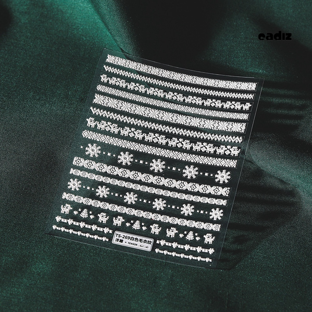 Miếng Dán Trang Trí Móng Tay Hình Bông Tuyết 5D Xinh Xắn