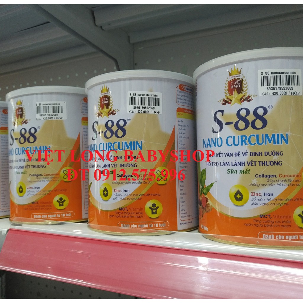 Sữa Mát S-88 Nano Curcumin 900G Dành cho người từ 10 tuổi trở lên.