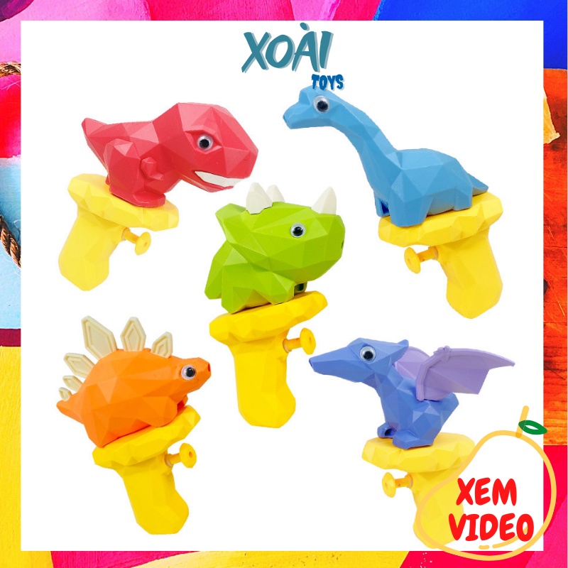 Súng nước đồ chơi, Bắn khủng long, Đồ chơi nhà tắm, Súng khủng long cho bé trai bé gái đủ màu sắc