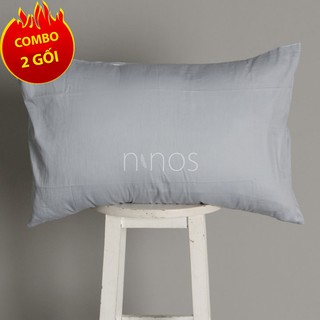 Combo 2 Vỏ gối Ghi sáng 45x65cm Ninos
