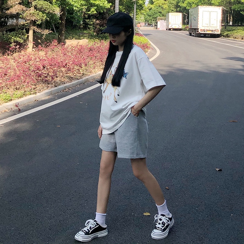 Quần Short Thể Thao Nữ Lưng Cao Dây Rút Thời Trang Hàn Quốc